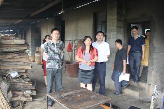 考察德党镇勐汞中学食堂建设项目